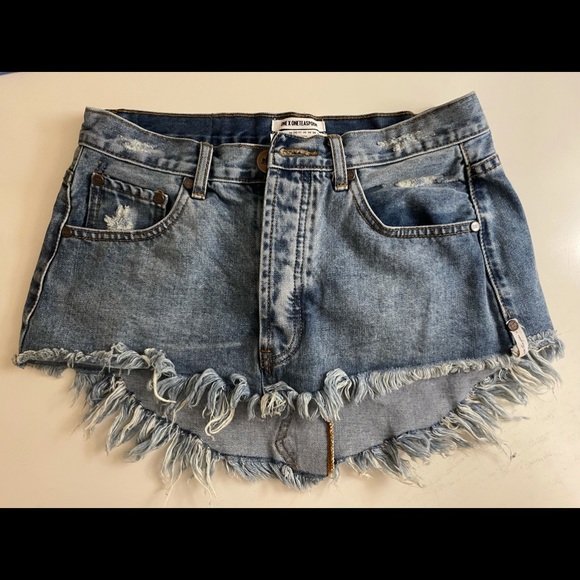 One Teaspoon Mini Jean Skirt - Picture 1 of 5